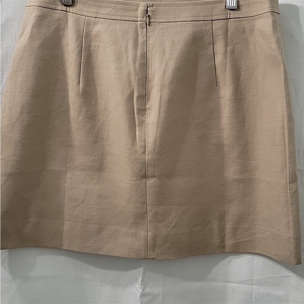 J.CREW Classic Tan Women's Linen Mini Skirt Size 10 - Picture 3 of 8